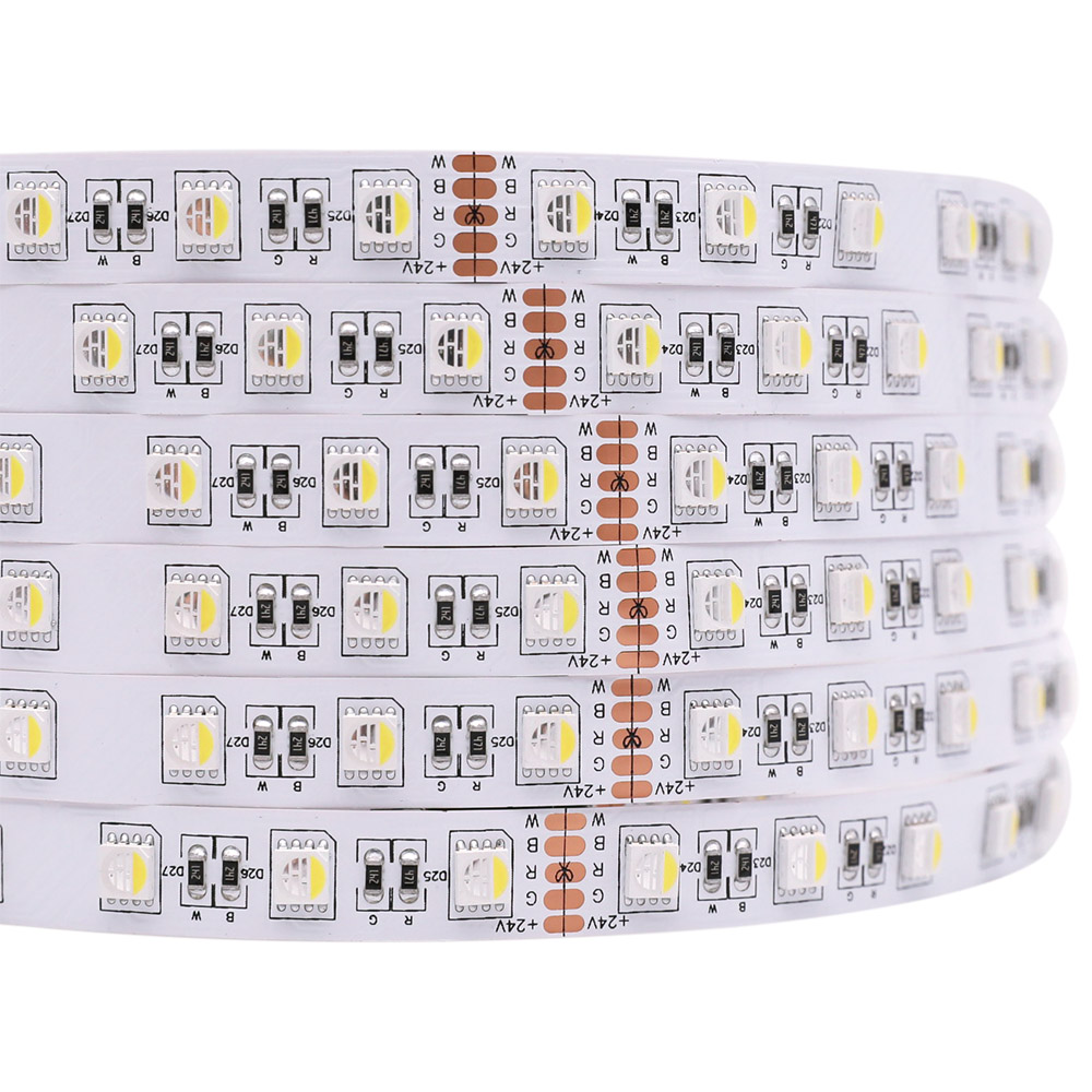 RGBW Super Bright 4 Colors in 1 Series DC12&24V 5050SMD 300LEDs Flexible LED Strip Lights Waterproof Optional 16.4ft Per Reel By Sale